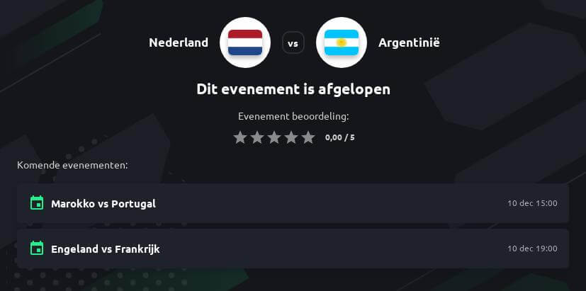 Voorspelling Nederland - Argentinië