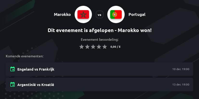 Voorspelling Marokko - Portugal