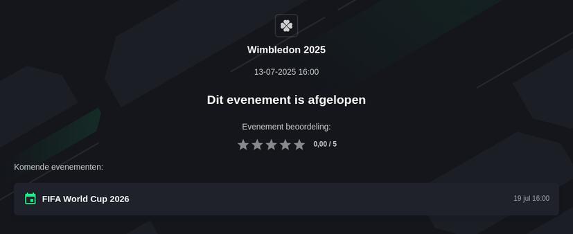 Wedden op Wimbledon 2025