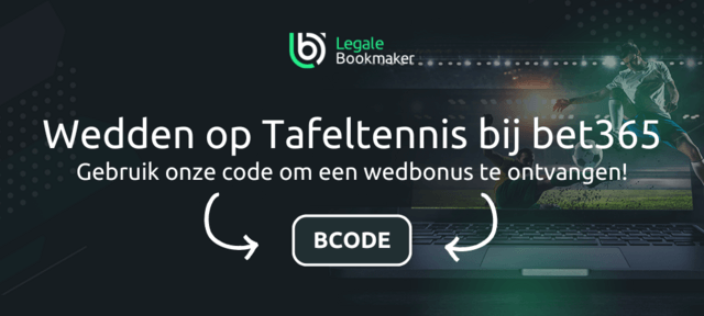 tafeltennis wedbonus bij een online bookmaker