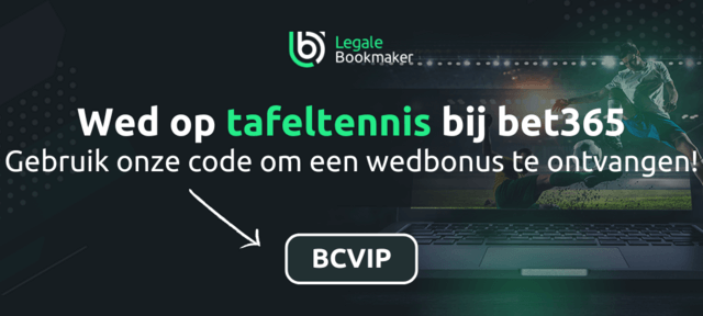 tafeltennis wedbonus bij een online bookmaker